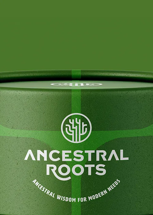 Ancestral Roots: identidad de marca para superalimentos diseñada por Remo